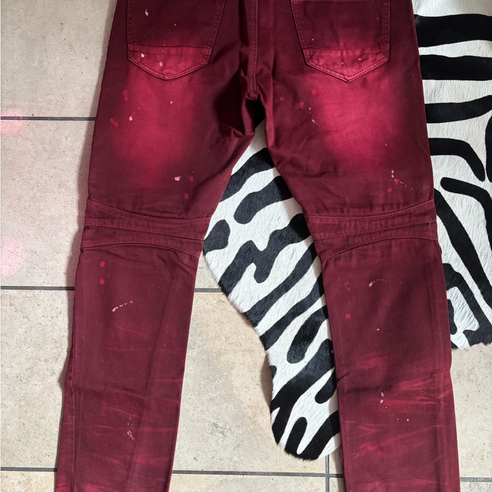 Smoke Rise Burgundy Distressed Jeans 36/34